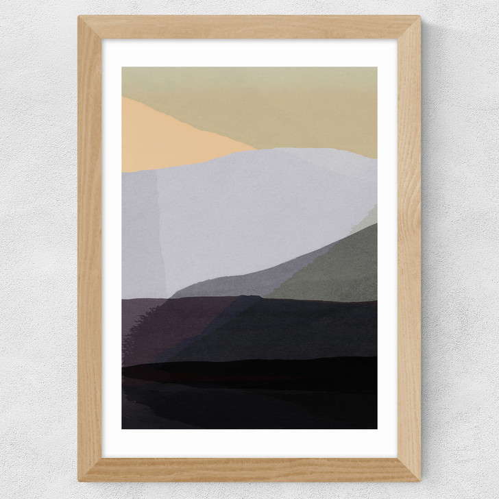 Golden Hills I Wide Oak Frame