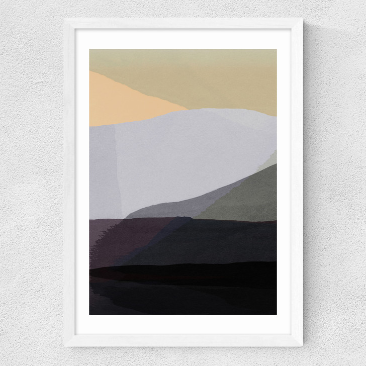 Golden Hills I Medium White Frame
