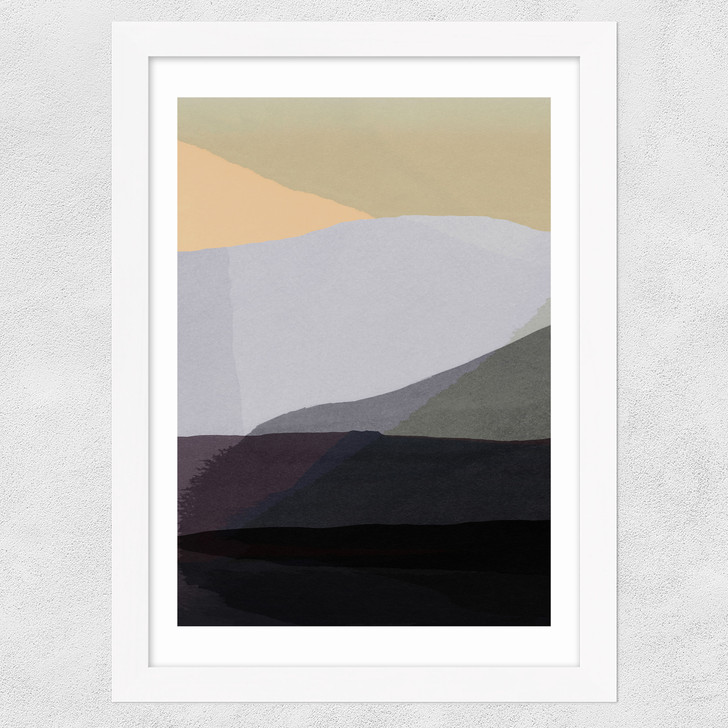 Golden Hills I Wide White Frame