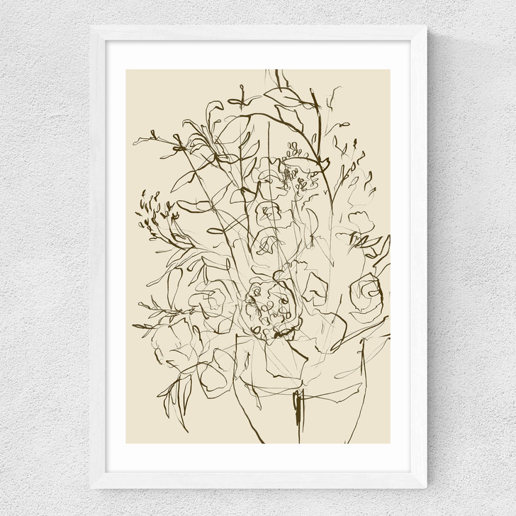 Farmhouse Flowers Medium White Frame