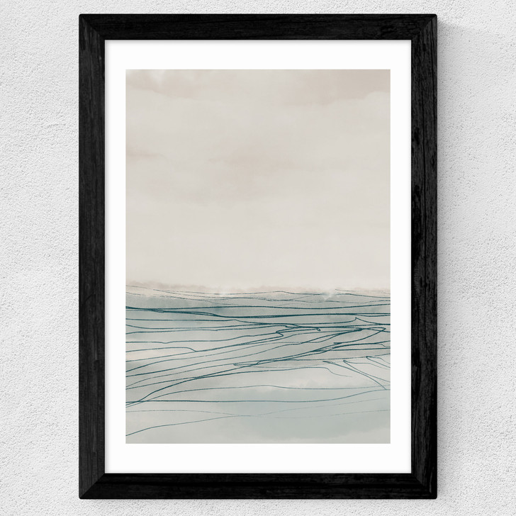 Still Sea I Wide Black Frame