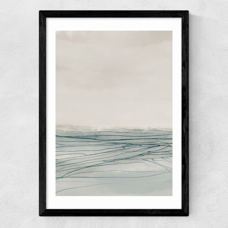 Still Sea I Medium Black Frame