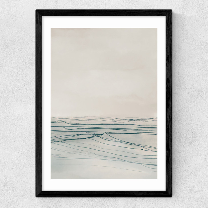 Still Sea II Medium Black Frame