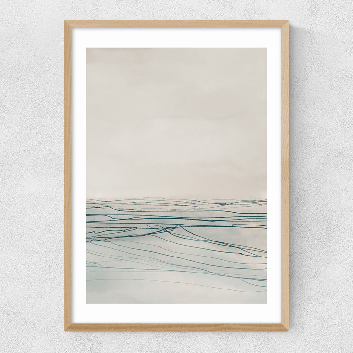 Still Sea II Narrow Oak Frame