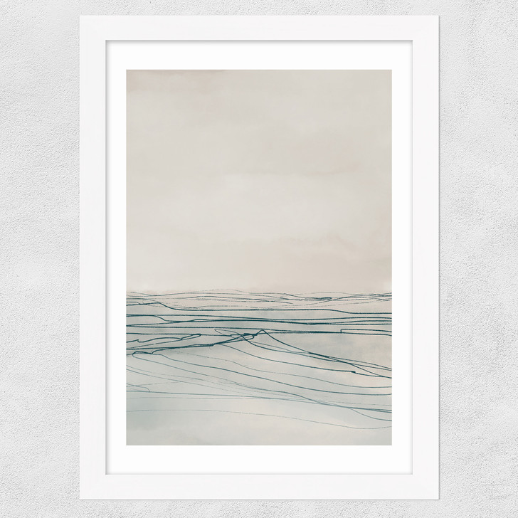 Still Sea II Wide White Frame