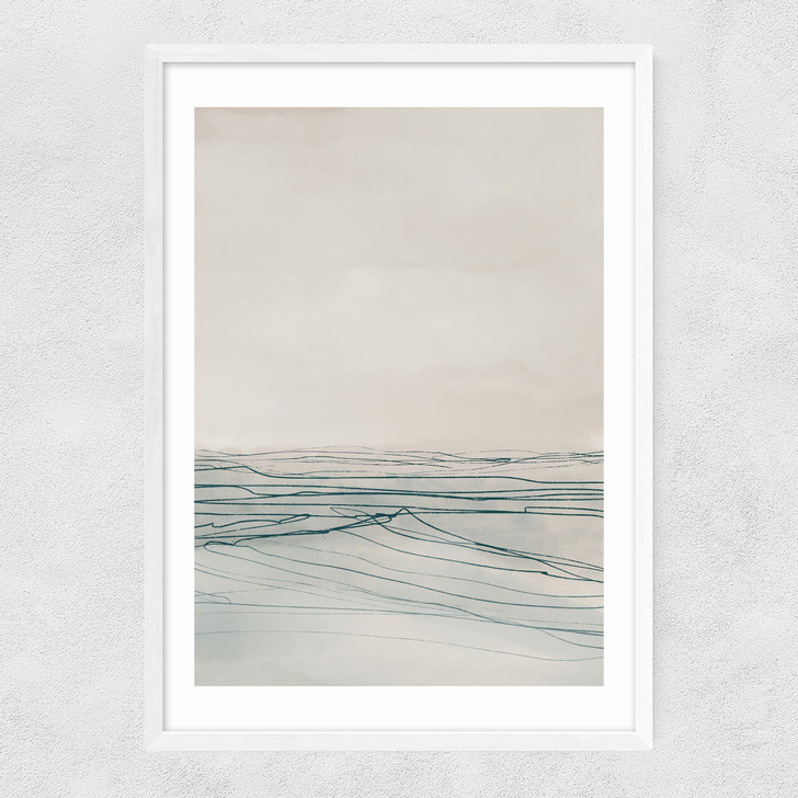 Still Sea II Narrow White Frame