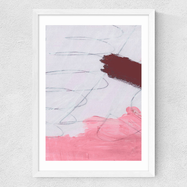 Pink Brush Set 1 Medium White Frame