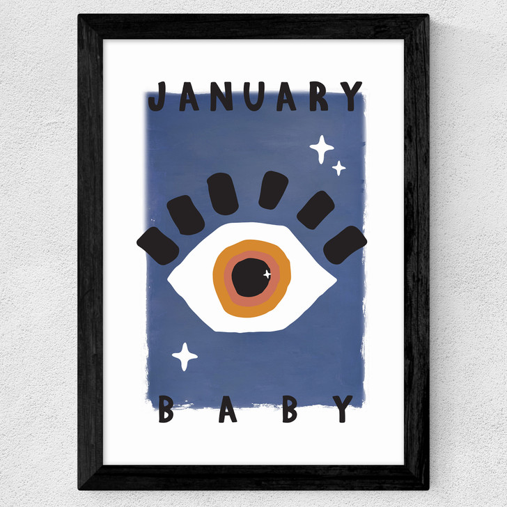 January Baby Wide Black Frame