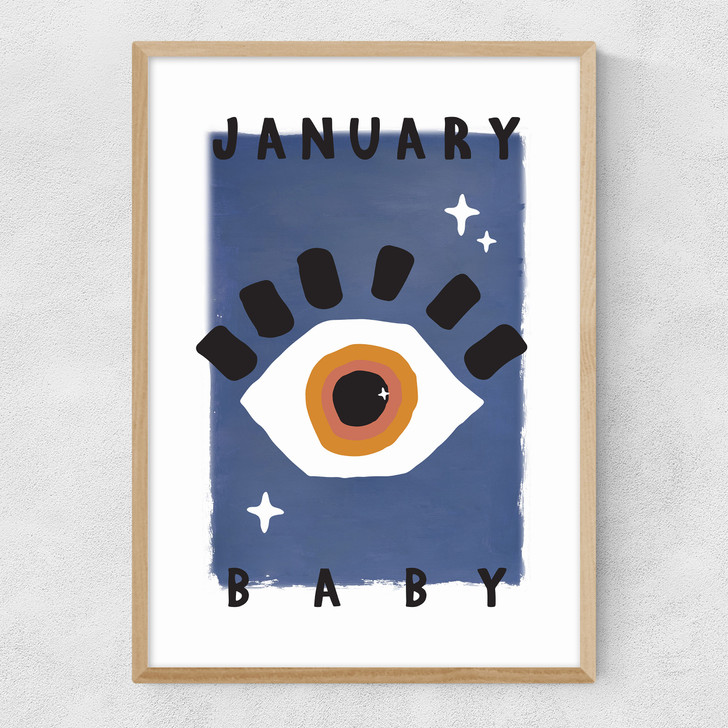January Baby Narrow Oak Frame