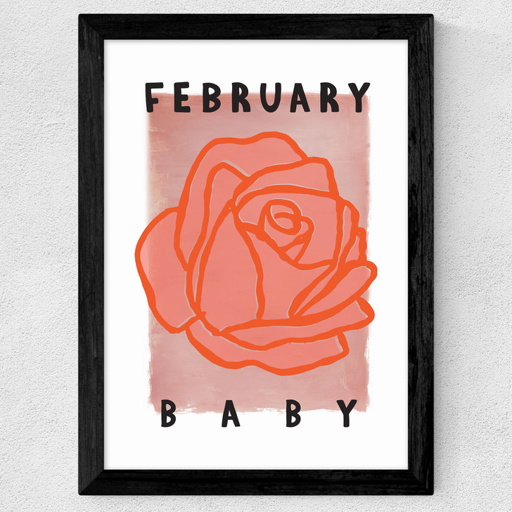 February Baby Wide Black Frame