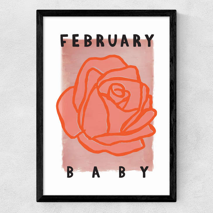 February Baby Medium Black Frame