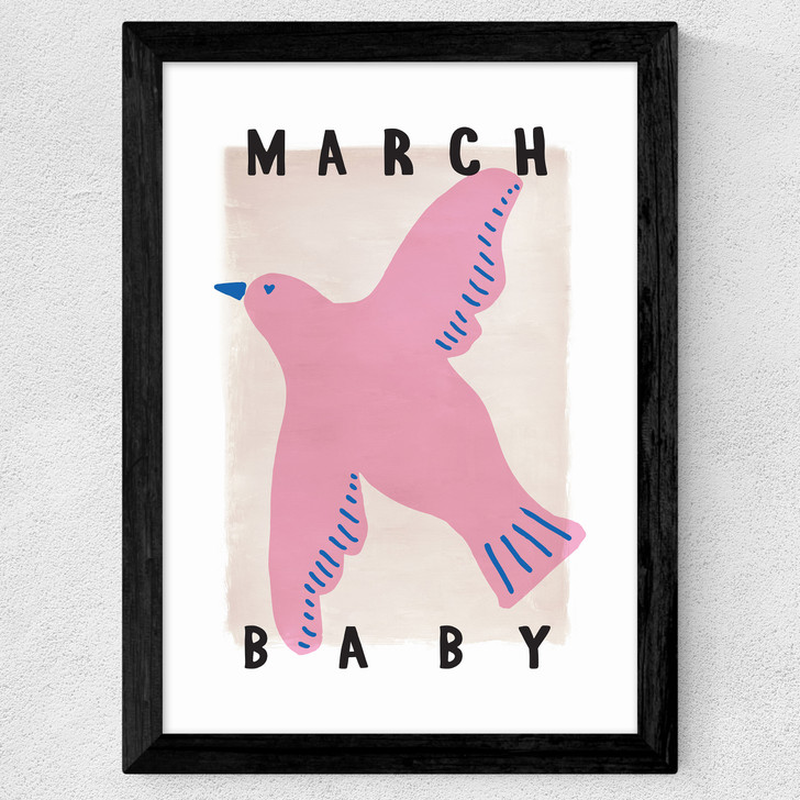 March Baby Wide Black Frame