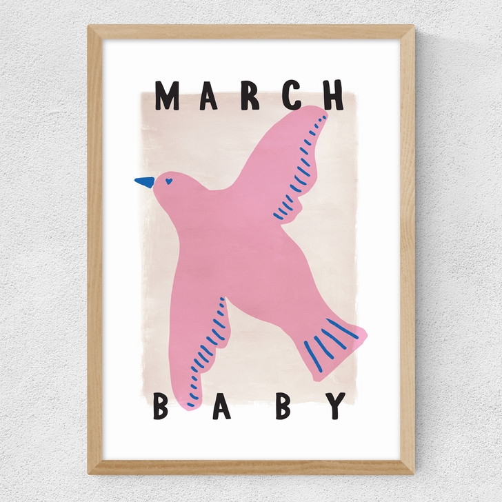 March Baby Medium Oak Frame