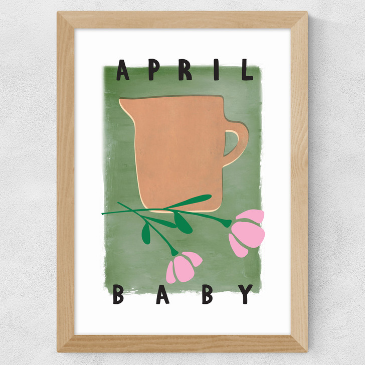 April Baby Wide Oak Frame