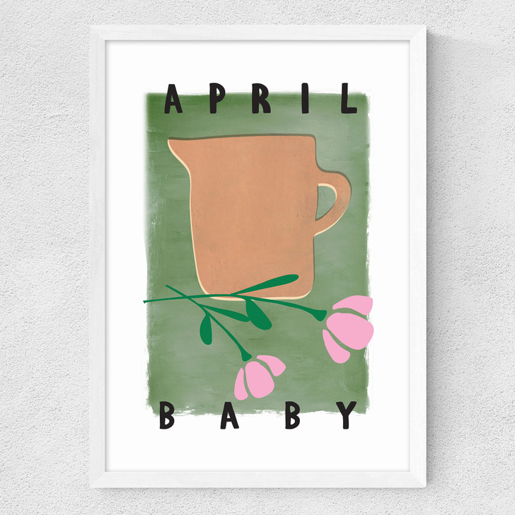 April Baby Medium White Frame