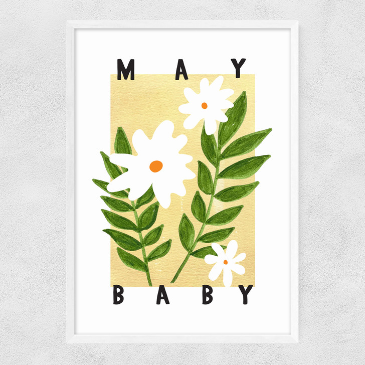 May Baby Narrow White Frame