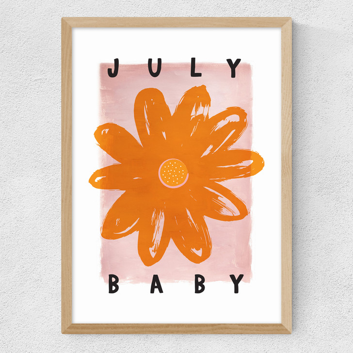 July Baby Medium Oak Frame