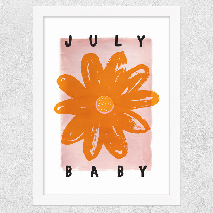 July Baby Wide White Frame