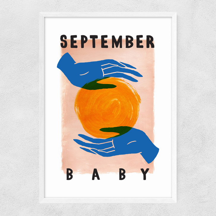 September Baby Narrow White Frame