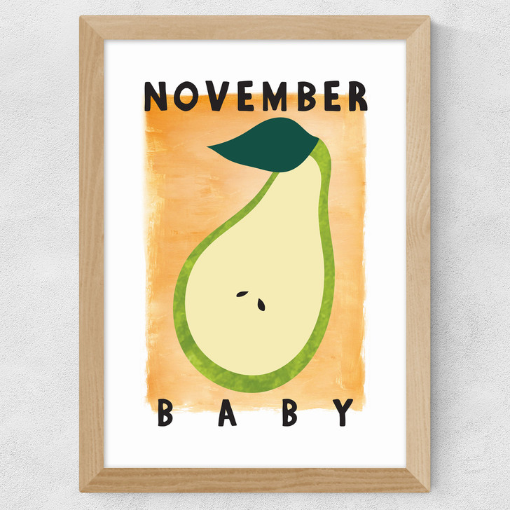 November Baby Wide Oak Frame