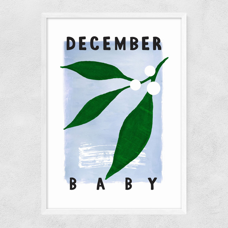 December Baby Narrow White Frame