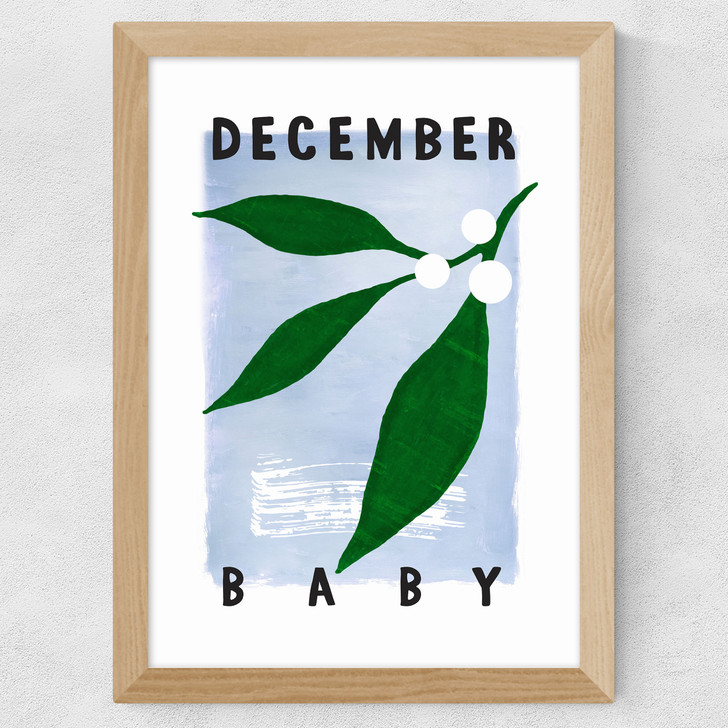 December Baby Wide Oak Frame