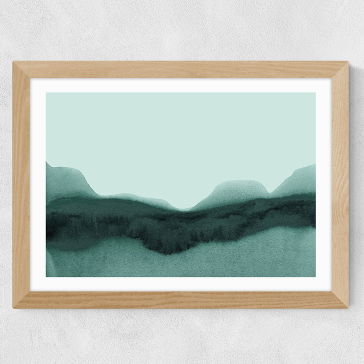 Abstract Landscape Green Wide Oak Frame