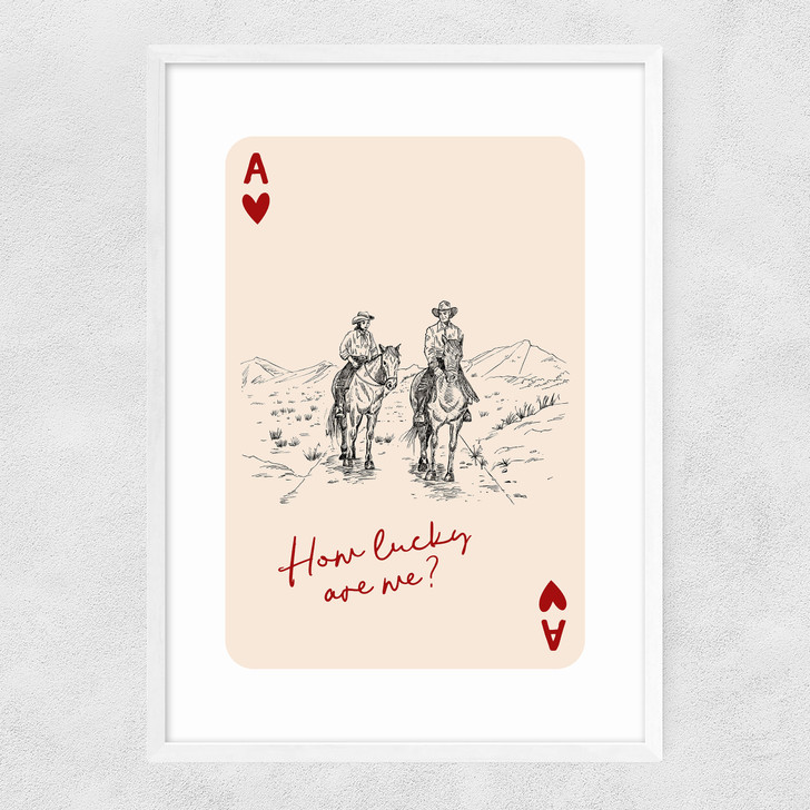 How Lucky Are We Narrow White Frame