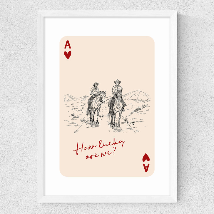 How Lucky Are We Medium White Frame