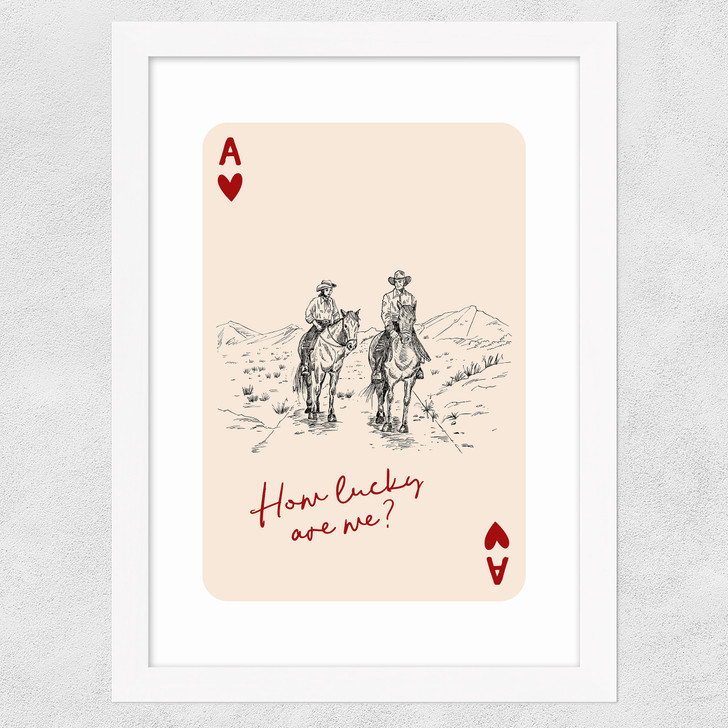 How Lucky Are We Wide White Frame