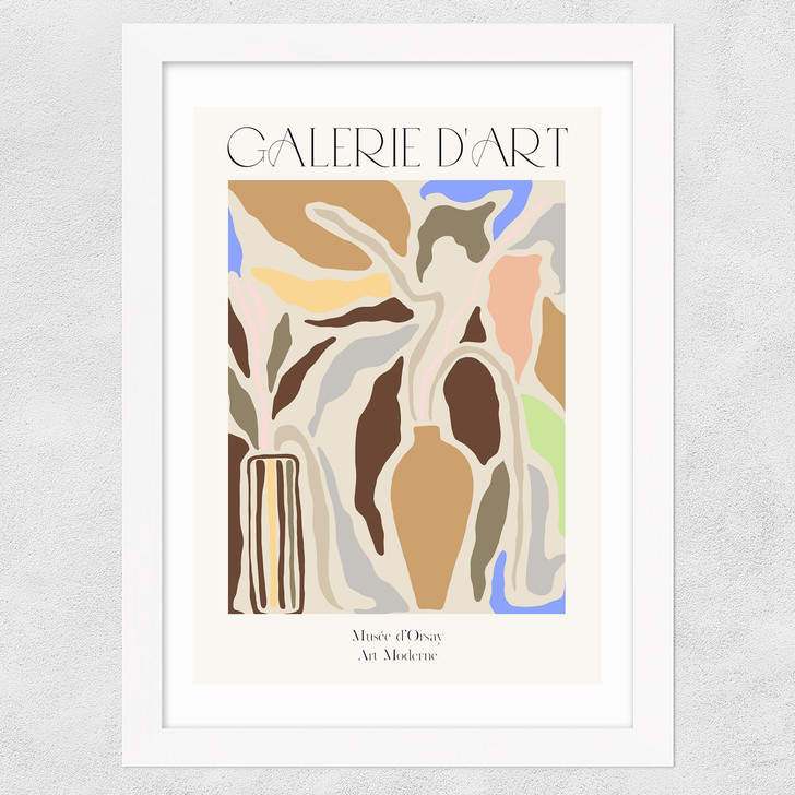 Abstract Pottery Wide White Frame