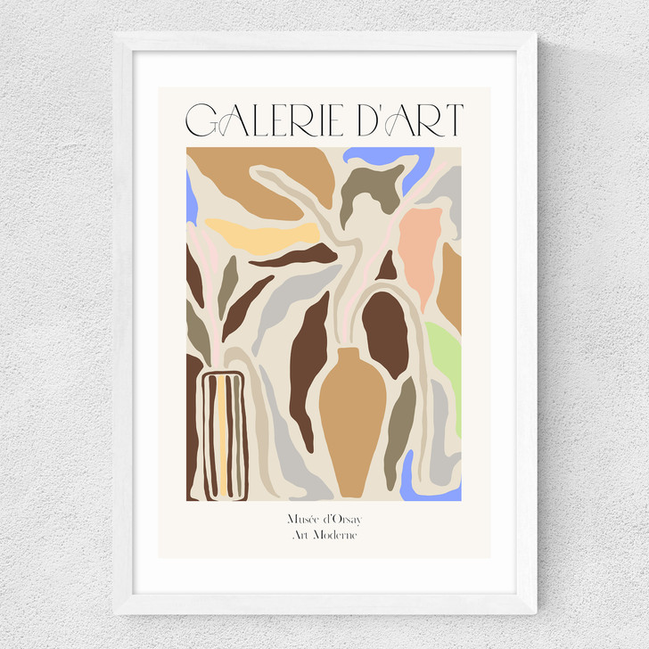 Abstract Pottery Medium White Frame