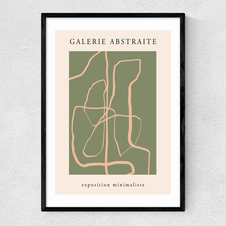 Blush Line Art Narrow Black Frame