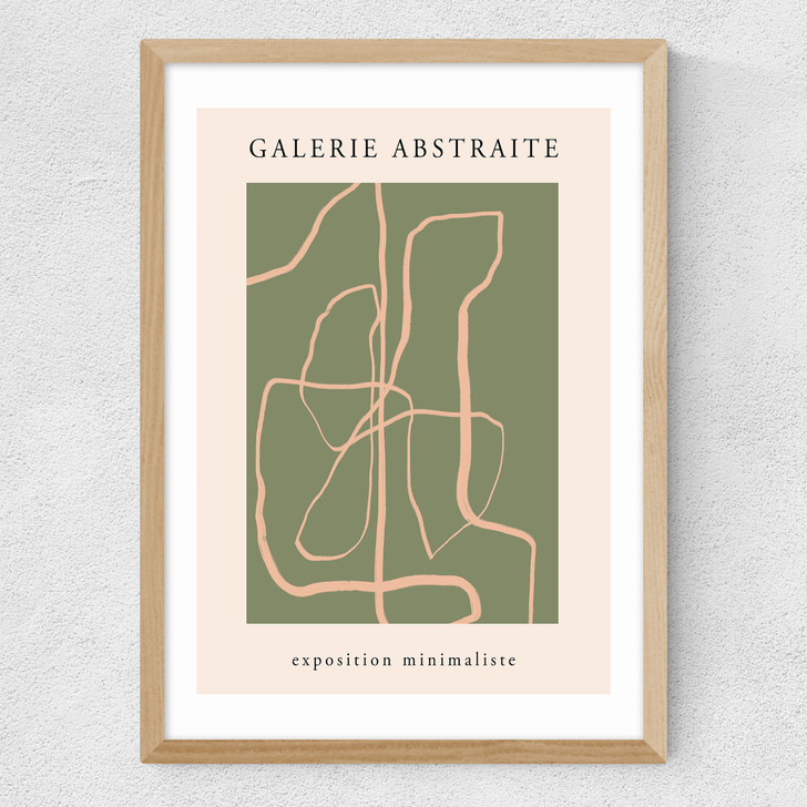 Blush Line Art Medium Oak Frame