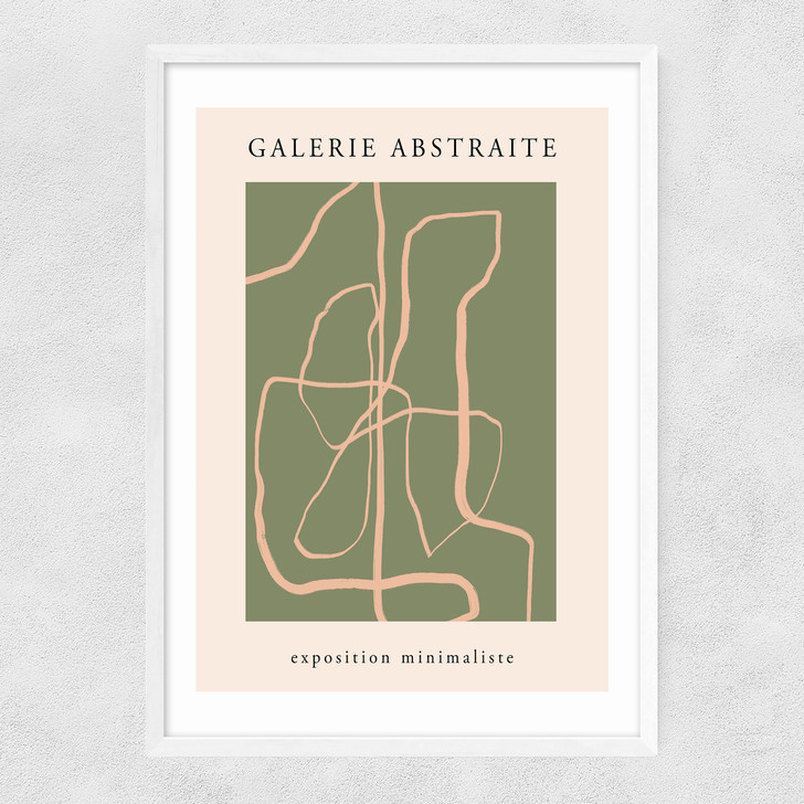 Blush Line Art Narrow White Frame