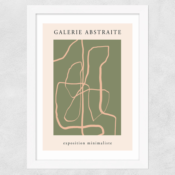 Blush Line Art Wide White Frame