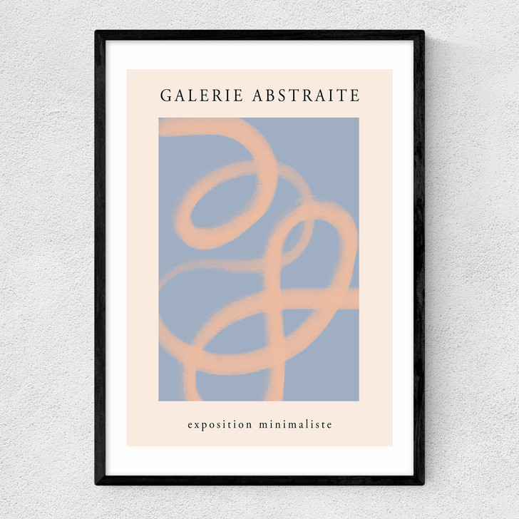 Peach Abstract Narrow Black Frame