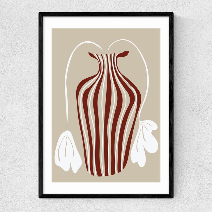 Dropping Leaf Plant Narrow Black Frame