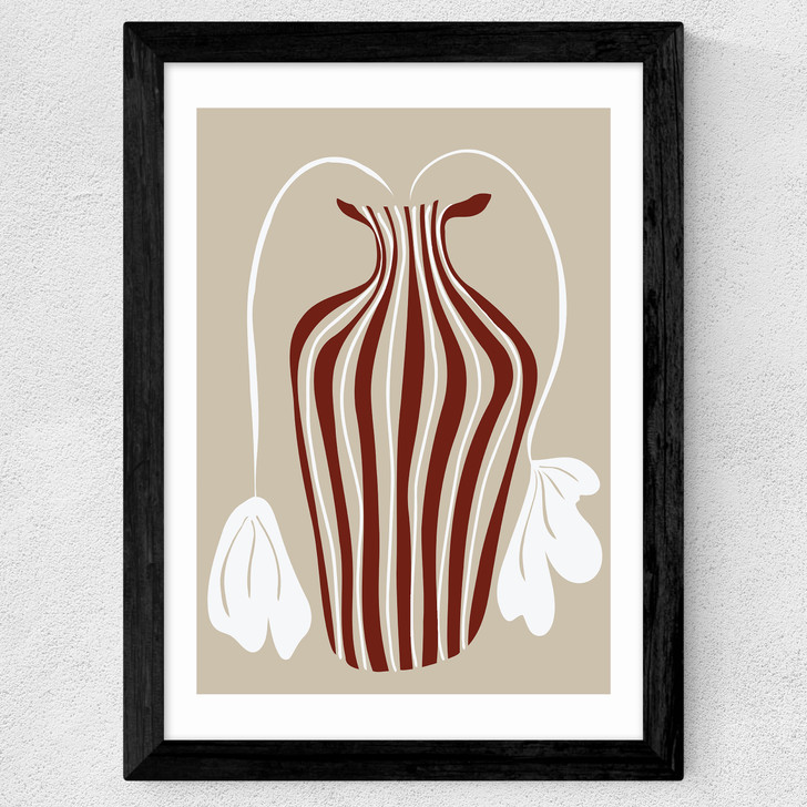 Dropping Leaf Plant Wide Black Frame