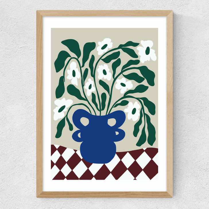 Greenery In A Vase Medium Oak Frame