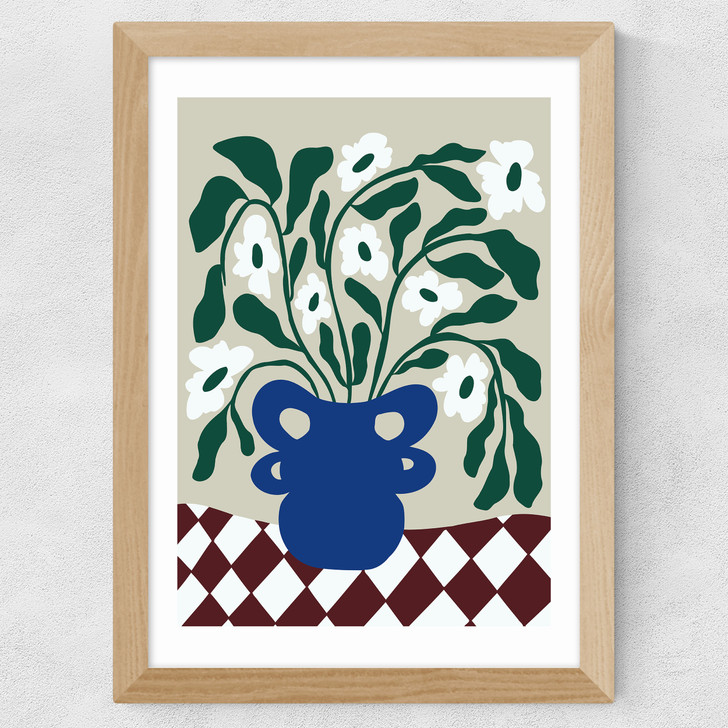 Greenery In A Vase Wide Oak Frame