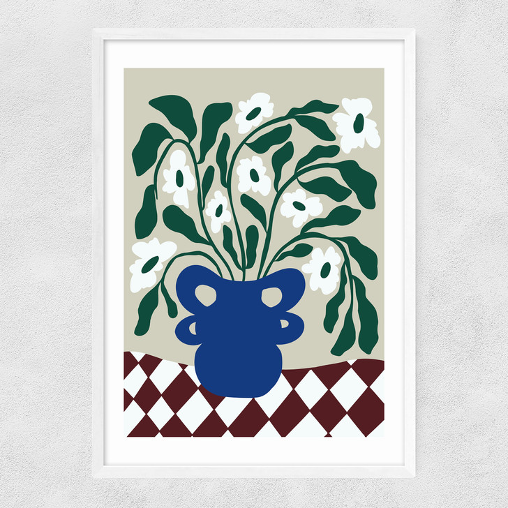 Greenery In A Vase Narrow White Frame