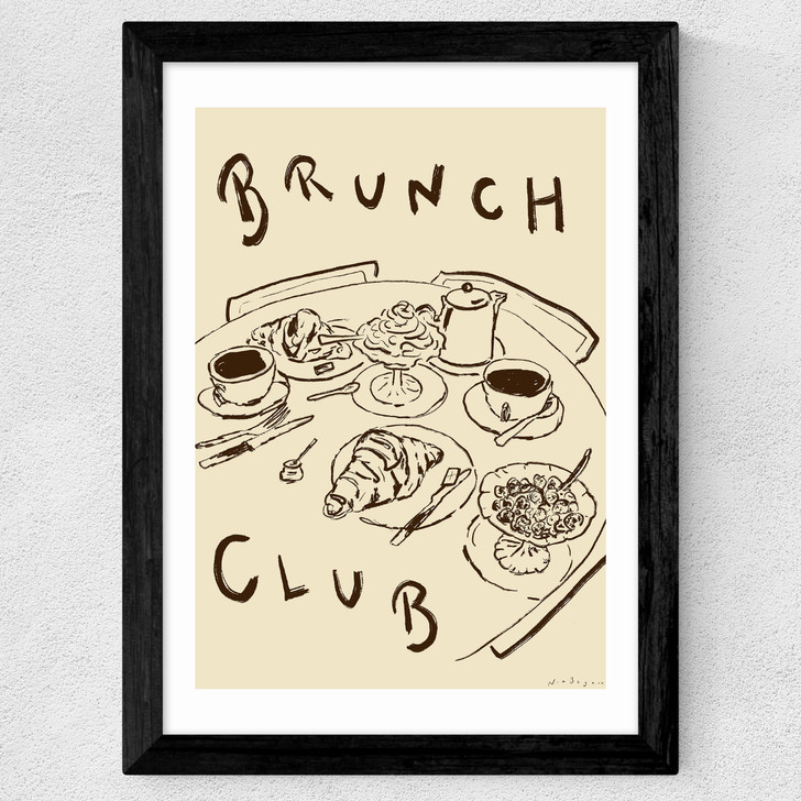Welcome To Brunch Club Wide Black Frame