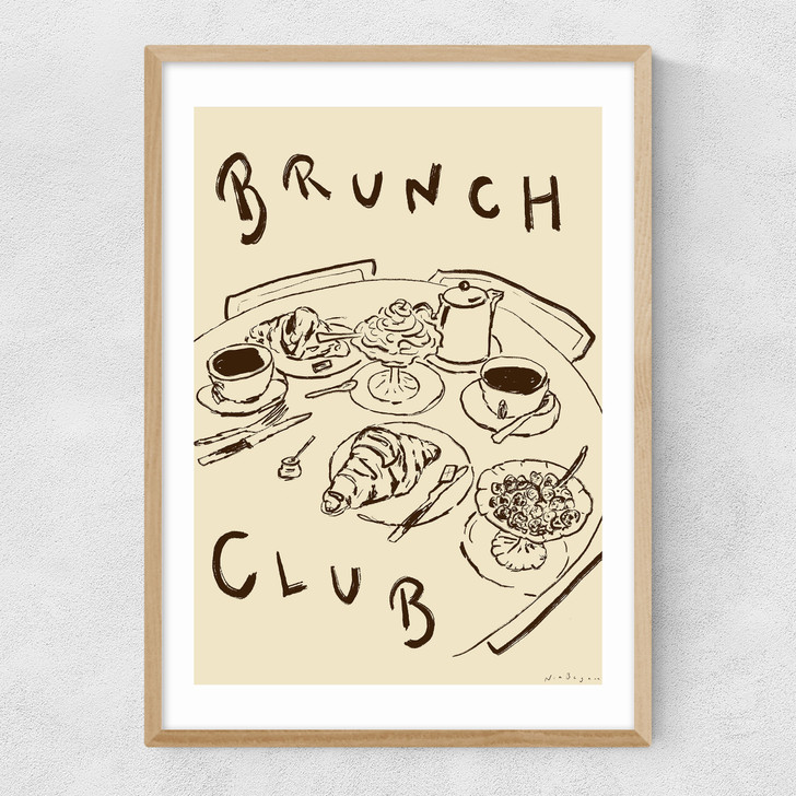 Welcome To Brunch Club Narrow Oak Frame