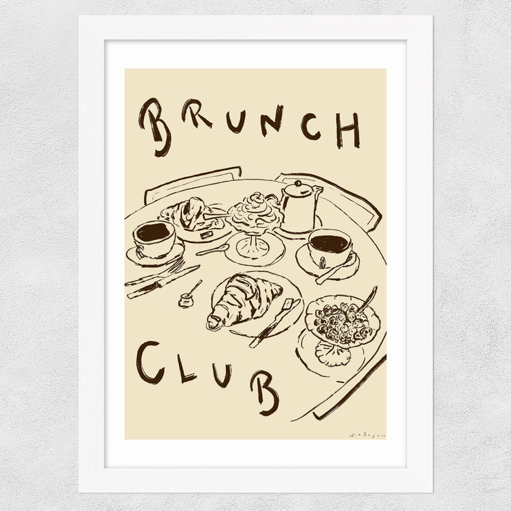 Welcome To Brunch Club Wide White Frame