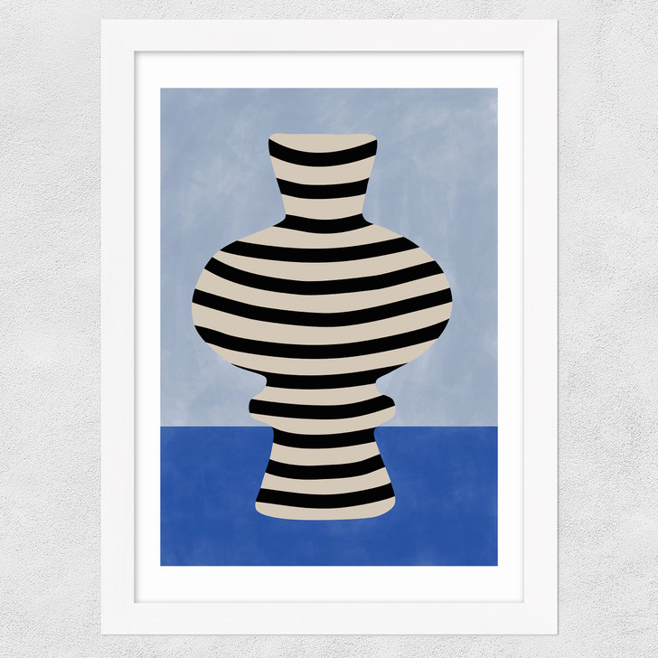Blue Still Life III Wide White Frame