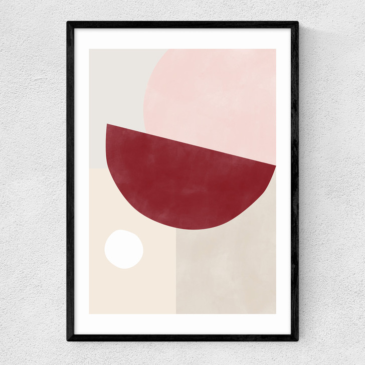 Pink & Red Graphic Poster II Narrow Black Frame