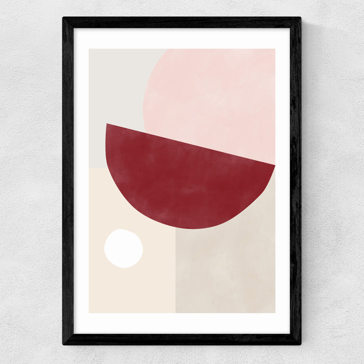 Pink & Red Graphic Poster II Medium Black Frame
