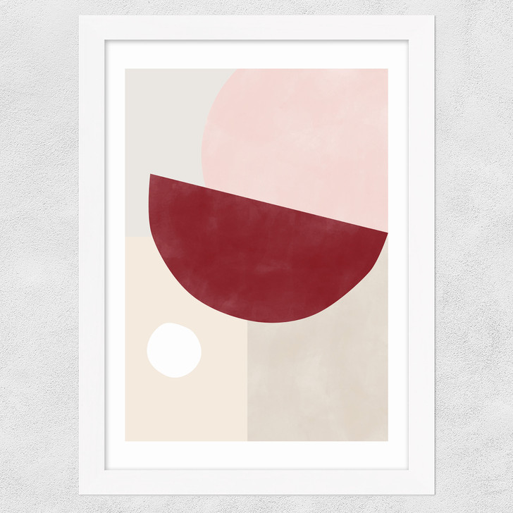 Pink & Red Graphic Poster II Wide White Frame