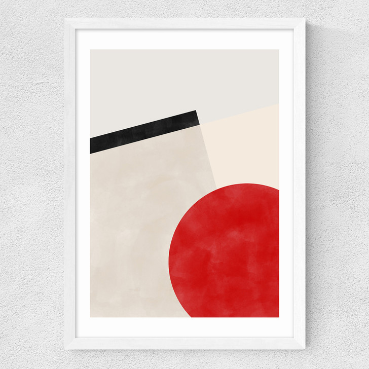 Pink & Red Graphic Poster III Medium White Frame